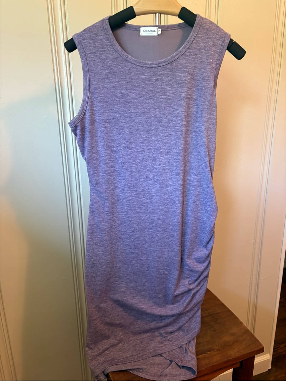 Qearal Sleeveless Lavender Midi Knit Dress Fitted